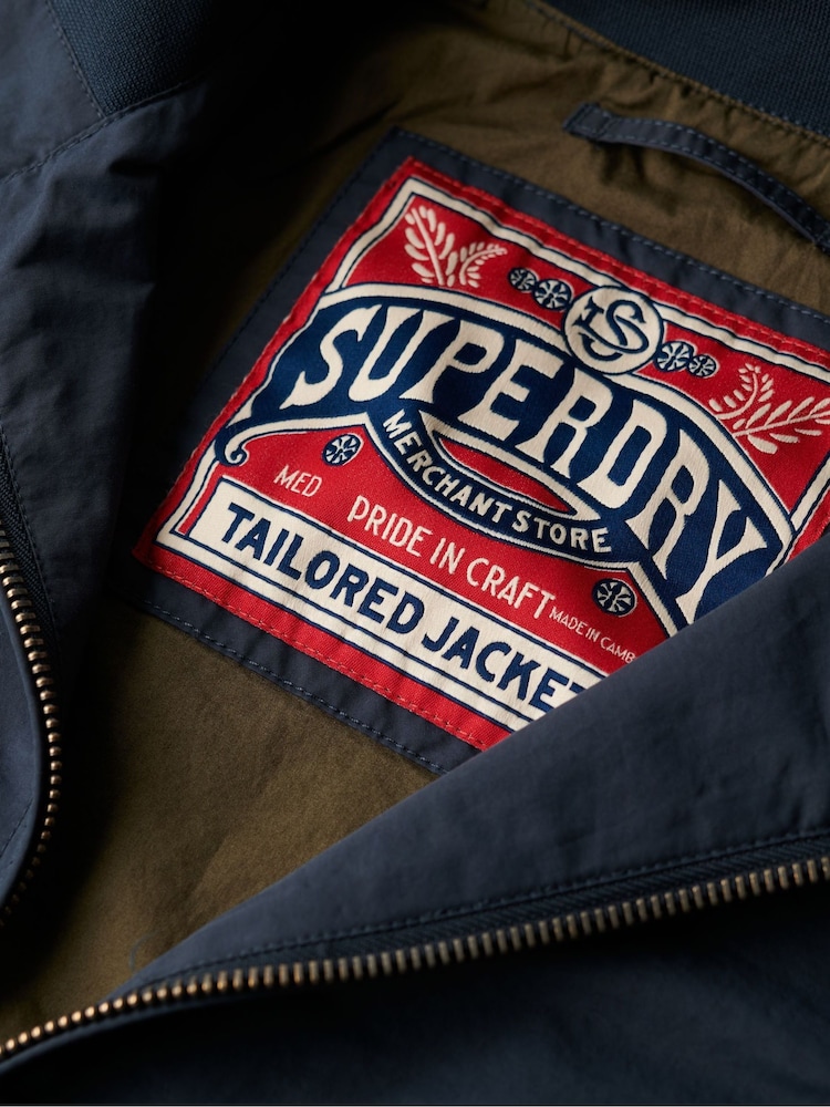 Superdry Blue Merchant Harrington Jacket - Image 6 of 6