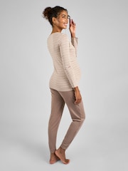 JoJo Maman Bébé Mocha Brown Maternity and Nursing Pyjamas Set - Image 2 of 6