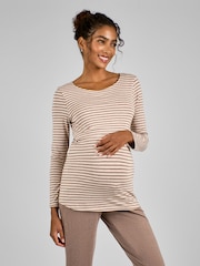 JoJo Maman Bébé Mocha Brown Maternity and Nursing Pyjamas Set - Image 3 of 6