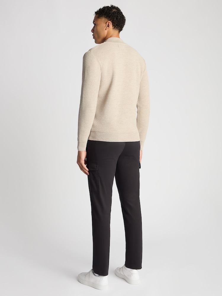 Remus Uomo Natural Merino Wool Blend Quarter Zip Jumper - Image 2 of 6