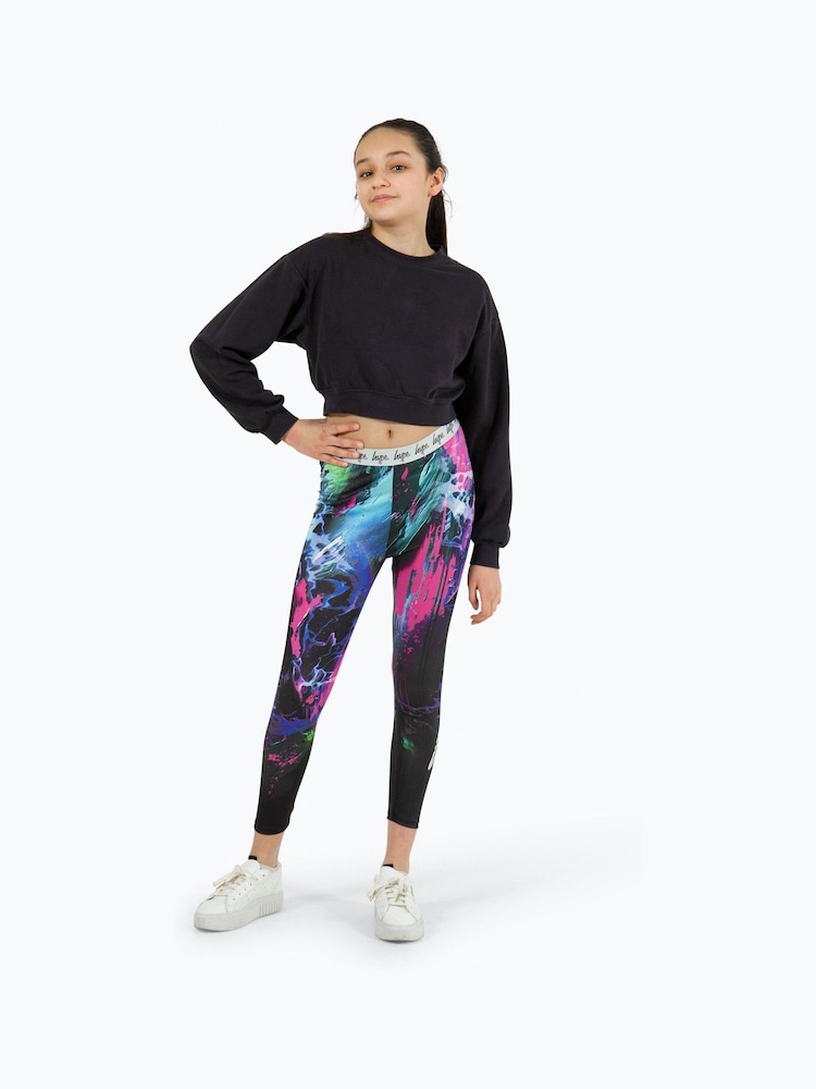 Hype Girls Multi Dark Smudge Black Leggings - Image 1 of 5