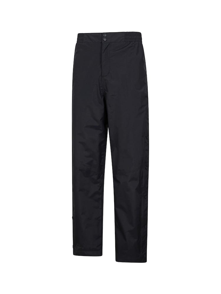 Mountain Warehouse Black Mens Downpour Extreme Waterproof Overtrousers With Short Length - Image 1 of 5