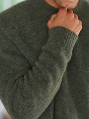 Green Relaxed Fit Signature Brushed Alpaca/Wool Mix Crew Jumper - Image 5 of 9