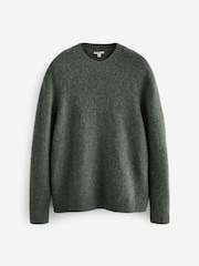 Green Relaxed Fit Signature Brushed Alpaca/Wool Mix Crew Jumper - Image 7 of 9