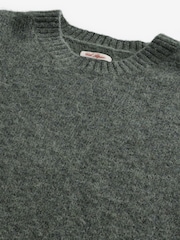 Green Relaxed Fit Signature Brushed Alpaca/Wool Mix Crew Jumper - Image 8 of 9