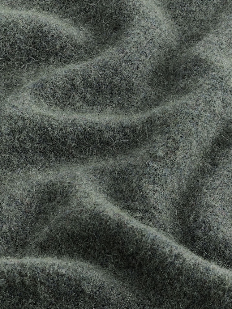 Green Relaxed Fit Signature Brushed Alpaca/Wool Mix Crew Jumper - Image 9 of 9