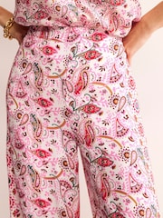 Boden Pink Palazzo Fluid Crepe Trousers - Image 2 of 6