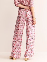 Boden Pink Palazzo Fluid Crepe Trousers - Image 3 of 6