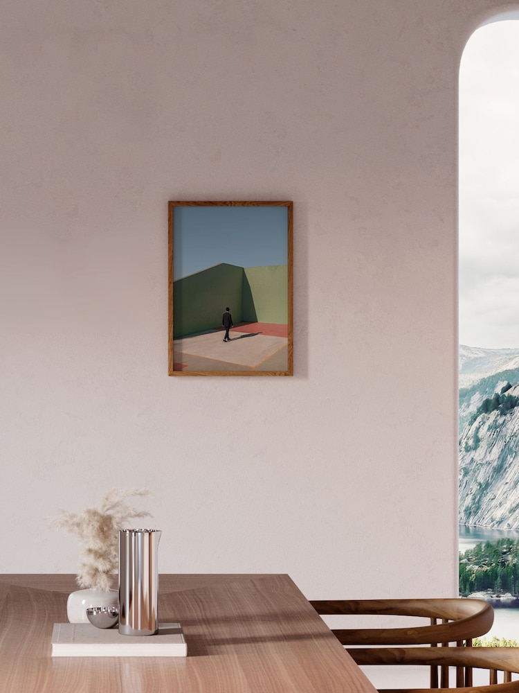 Paper Collective Green Simplicity of the Moment Framed Wall Art Print in Natural Oak Frame - Image 1 of 4 Paper Collective Green Simplicity of the Moment Framed Wall Art Print in Natural Oak Frame - Image 1 of 4
