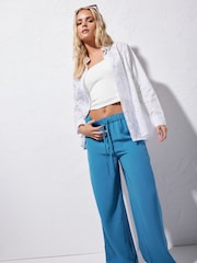 PixieGirl Petite Blue Wide Leg Trousers - Image 1 of 5