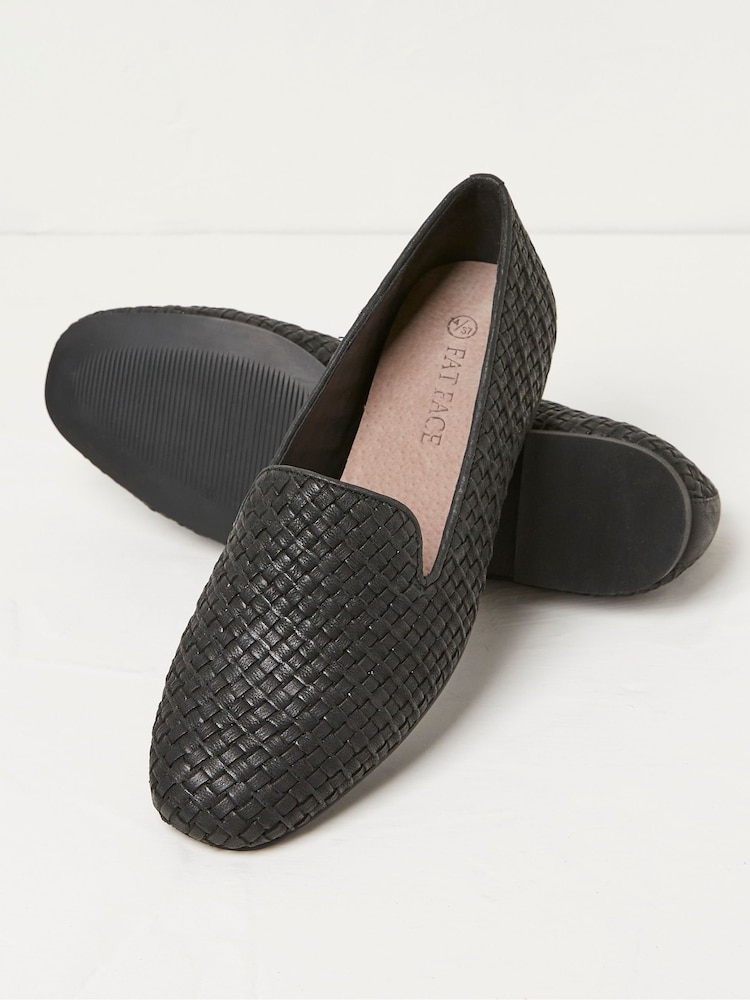 FatFace Aila Black Woven Ballerinas Shoes - Image 2 of 3 FatFace Aila Black Woven Ballerinas Shoes - Image 2 of 3