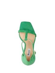 Dune London Green Milani T-Bar Heel Cap Sandals - Image 4 of 4