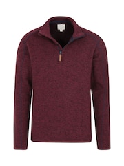 Mountain Warehouse Red Mens Idris Quarter Zip Fleece - Image 2 of 5