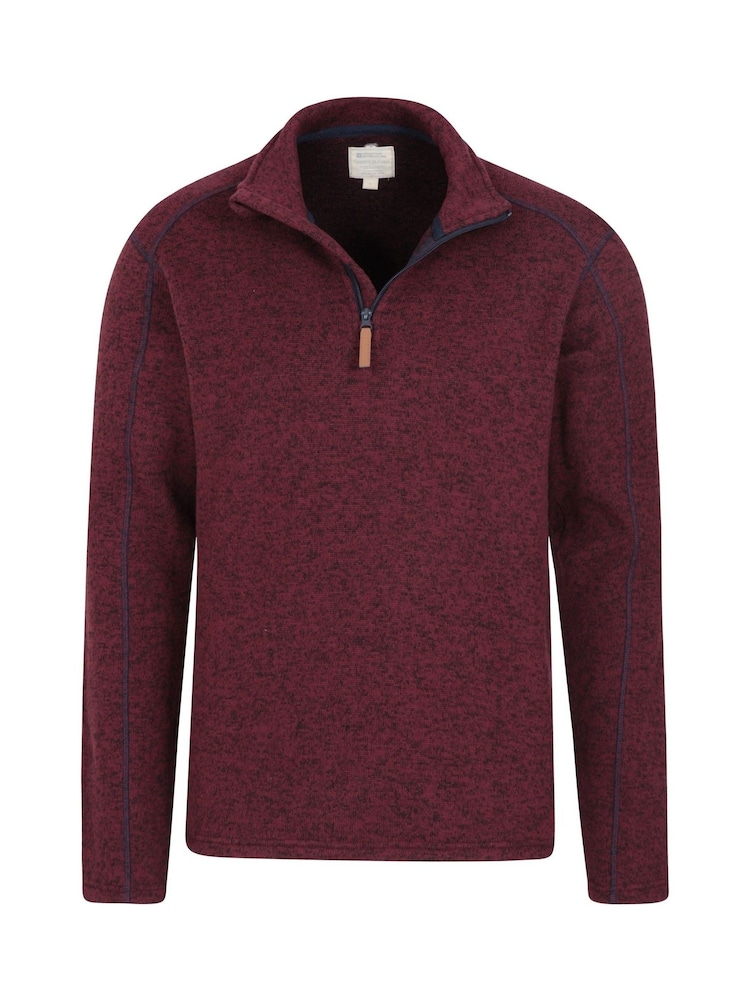 Mountain Warehouse Red Mens Idris Quarter Zip Fleece - Image 2 of 5