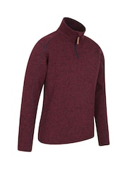 Mountain Warehouse Red Mens Idris Quarter Zip Fleece - Image 3 of 5