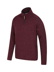 Mountain Warehouse Red Mens Idris Quarter Zip Fleece - Image 4 of 5
