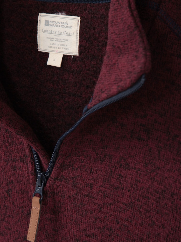 Mountain Warehouse Red Mens Idris Quarter Zip Fleece - Image 5 of 5