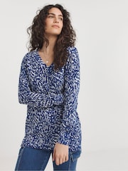 JD Williams Blue V-Neck Slouch Tunic - Image 2 of 4