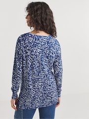 JD Williams Blue V-Neck Slouch Tunic - Image 3 of 4