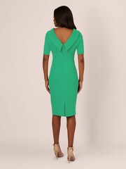 Adrianna Papell Green Roll Neck Sheath Dress With V-Back - Image 2 of 7