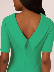 Adrianna Papell Green Roll Neck Sheath Dress With V-Back - Image 5 of 7