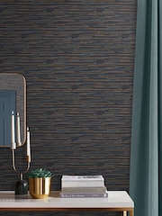Graham & Brown Blue Empress Grasscloth Wallpaper - Image 1 of 3