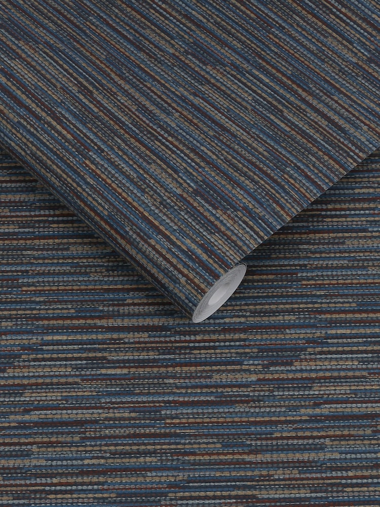 Graham & Brown Blue Empress Grasscloth Wallpaper - Image 3 of 3