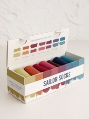 Seasalt Cornwall Multi Womens Multi Lightweight Sailor Socks Gift Box 7 Pack - Image 2 of 2