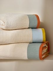 MADE.COM Brights Dax Border 100% Cotton Towel - Image 1 of 3