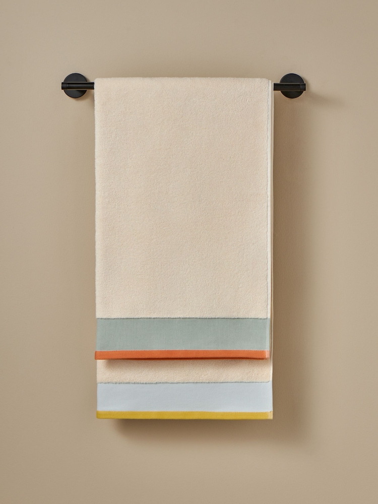 MADE.COM Brights Dax Border 100% Cotton Towel - Image 2 of 3