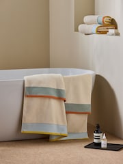 MADE.COM Brights Dax Border 100% Cotton Towel - Image 3 of 3