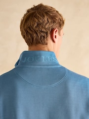 Joules Alistair Light Blue Quarter Zip Cotton Sweatshirt - Image 6 of 7