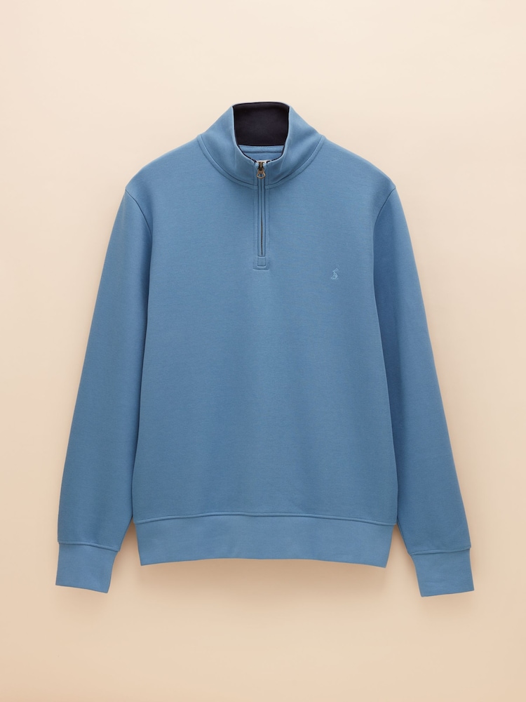 Joules Alistair Light Blue Quarter Zip Cotton Sweatshirt - Image 7 of 7 Joules Alistair Light Blue Quarter Zip Cotton Sweatshirt - Image 7 of 7