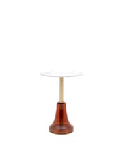 Gallery Home Orange Meknes Glass and Marble Side Table - Image 6 of 6