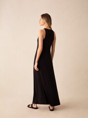 Ro&Zo Jersey Racer Maxi Black Dress - Image 2 of 4