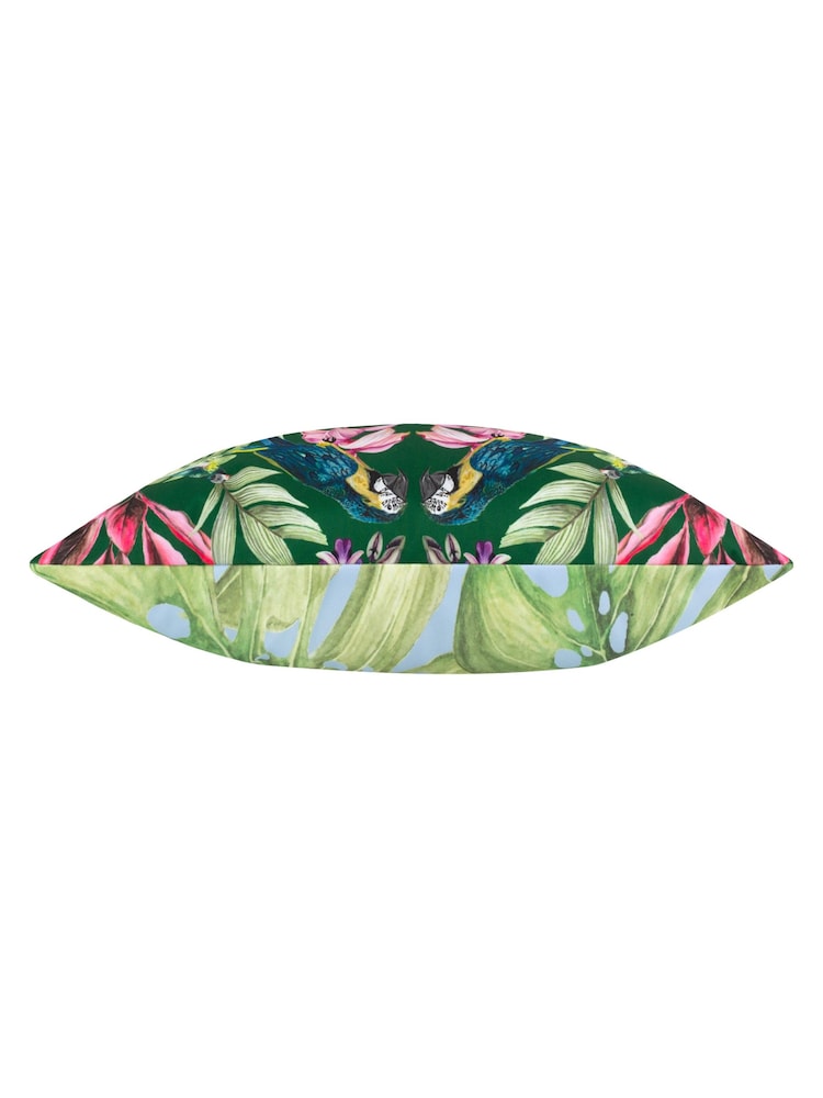 Wylder Dark Green Kali Birds Tropical Outdoor Cushion - Image 3 of 3