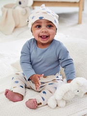 JoJo Maman Bébé Blue Baby 3 Piece Hedgehog Set - Image 1 of 11