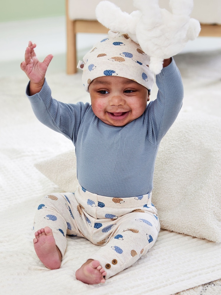 JoJo Maman Bébé Blue Baby 3 Piece Hedgehog Set - Image 2 of 11
