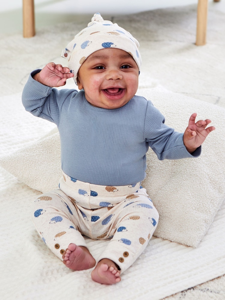 JoJo Maman Bébé Blue Baby 3 Piece Hedgehog Set - Image 4 of 11