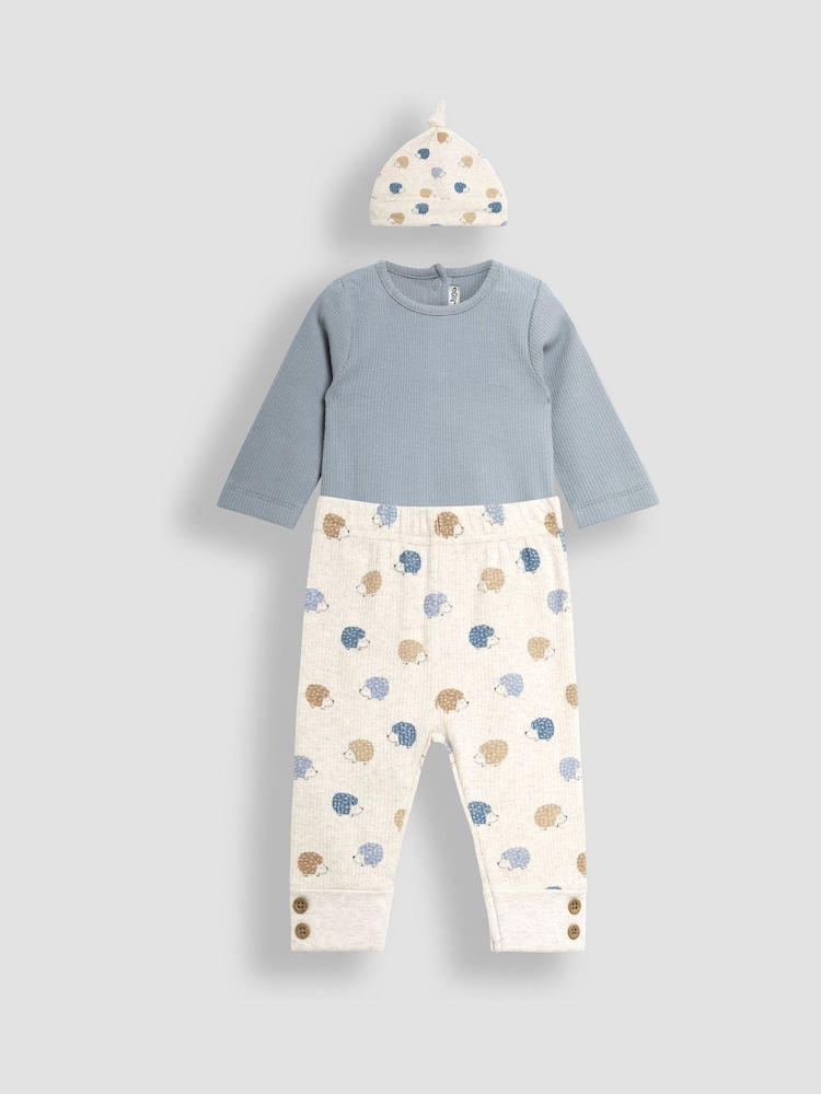 JoJo Maman Bébé Blue Baby 3 Piece Hedgehog Set - Image 5 of 11