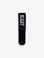 Halloween Slogan Ribbed Sport Ankle Socks 4 Pack With Arch Support - Image 7 of 11