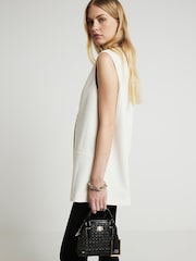 River Island Cream Button Front Longline Waistcoat - Image 3 of 6