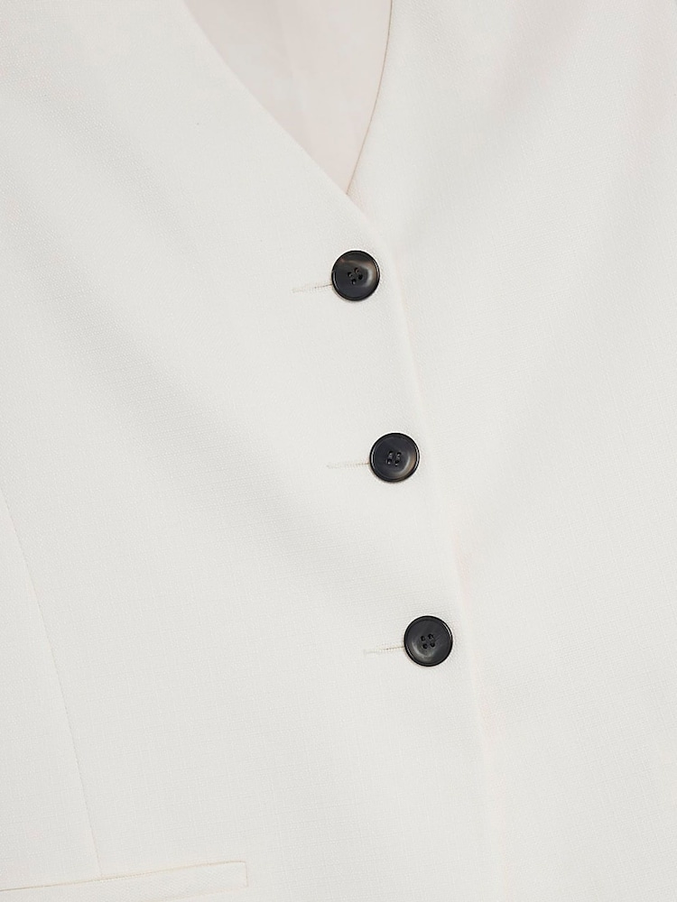 River Island Cream Button Front Longline Waistcoat - Image 6 of 6