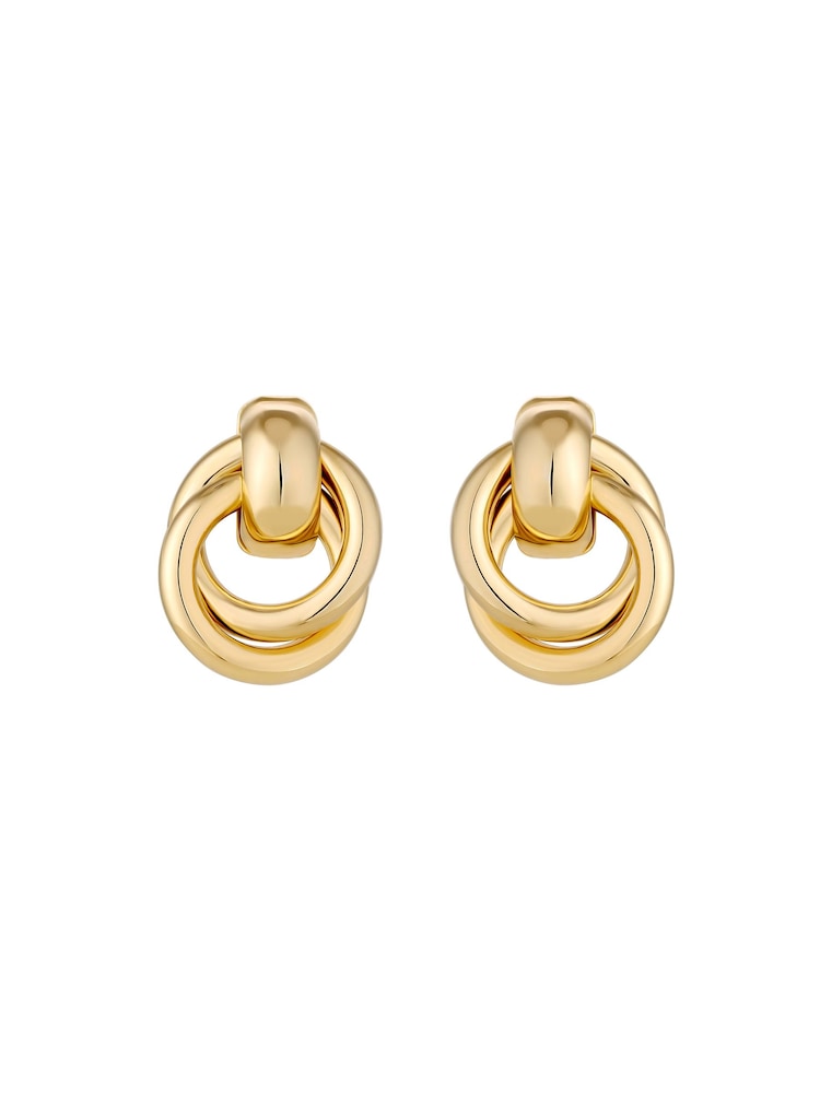 Jon Richard Gold Knotted Door Knocker Earrings - Image 3 of 3
