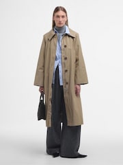 Barbour® Tan Brown Beatrix Showerproof Trench Coat - Image 1 of 7
