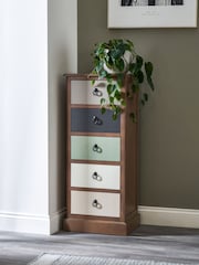 Pacific Multi Loft Pine Wood Sage Multicoloured 5 Drawer Unit - Image 1 of 6