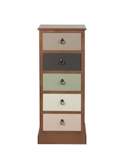 Pacific Multi Loft Pine Wood Sage Multicoloured 5 Drawer Unit - Image 2 of 6