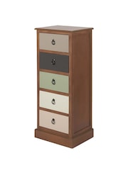 Pacific Multi Loft Pine Wood Sage Multicoloured 5 Drawer Unit - Image 3 of 6