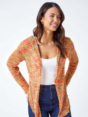 Roman Multi Hooded Lettuce Hem Cardigan - Image 1 of 5