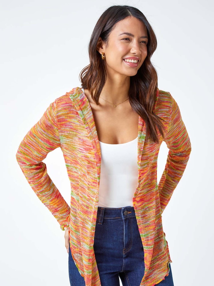 Roman Multi Hooded Lettuce Hem Cardigan - Image 1 of 5
